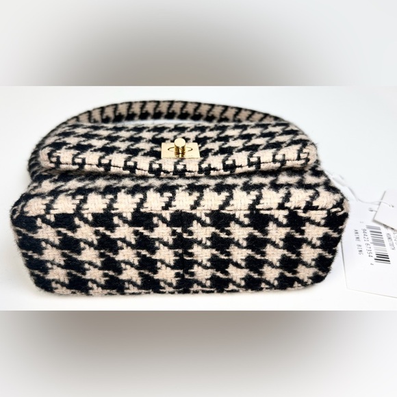 Anine Bing Nico Bag Houndstooth Tweed Top Handle Shoulder Bag NWT - Picture 4 of 11